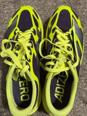 adidas Men’s Neon Yellow and Purple Athletic Shoes